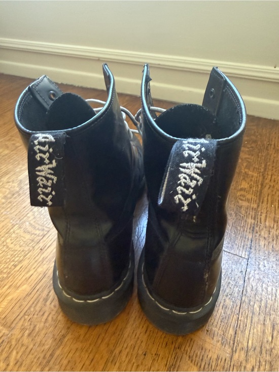 Dr. Martens Black Lace-Up Boots with White Logo Insole main image 5